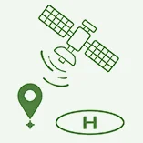 GPS positioning and return-to-home icon